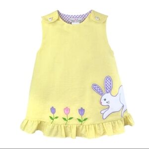NWT Petit Ami Yellow Sun Dress with Bunny and Flower Appliques